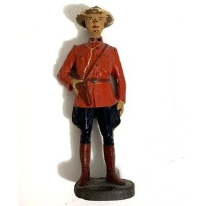 Vintage Elastolin Figurine Height 4.5”Royal Canadian Mounted Police - 50's